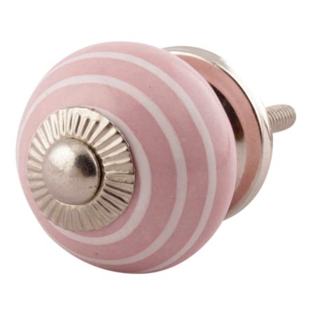 Pink Striped Small Ceramic Knobs Online 
